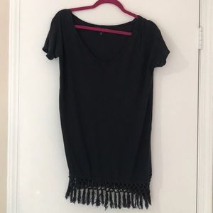 Billabong Oversized Fringe Tee Shirt Dress